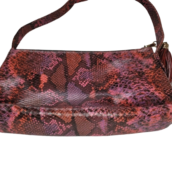 BCBG MAXAZRIA y2k snake animal print leather handbag - Picture 2 of 7